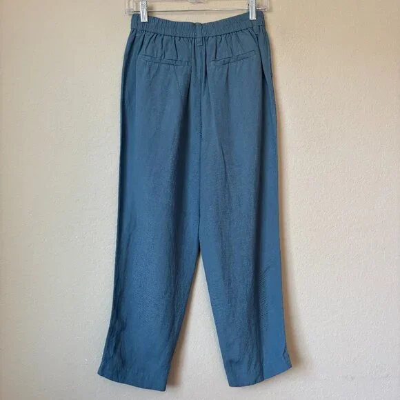 Madewell The Linen-Blend Tailored Tapered Pant in Ocean - Picture 6 of 11